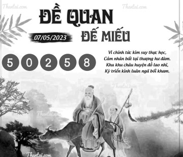 ĐỀ QUAN ĐẾ MIẾU 07/05/2023