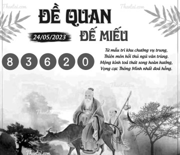 ĐỀ QUAN ĐẾ MIẾU 24/05/2023