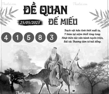 ĐỀ QUAN ĐẾ MIẾU 25/05/2023