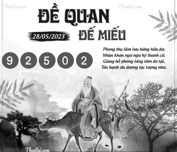 ĐỀ QUAN ĐẾ MIẾU 28/05/2023