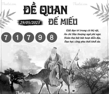 ĐỀ QUAN ĐẾ MIẾU 29/05/2023