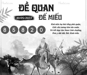 ĐỀ QUAN ĐẾ MIẾU 30/05/2023