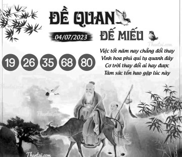 ĐỀ QUAN ĐẾ MIẾU 04/07/2023