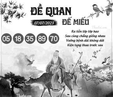 ĐỀ QUAN ĐẾ MIẾU 07/07/2023