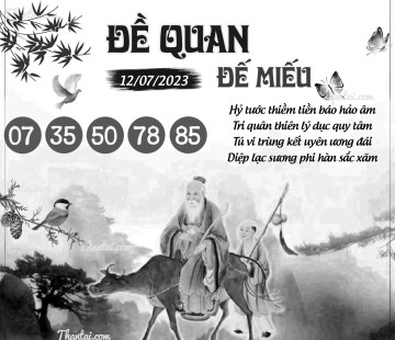 ĐỀ QUAN ĐẾ MIẾU 12/07/2023