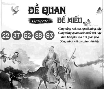 ĐỀ QUAN ĐẾ MIẾU 13/07/2023