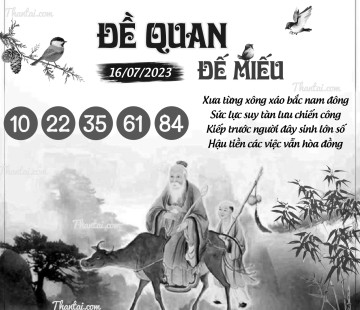 ĐỀ QUAN ĐẾ MIẾU 16/07/2023