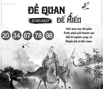 ĐỀ QUAN ĐẾ MIẾU 17/07/2023