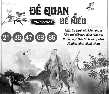 ĐỀ QUAN ĐẾ MIẾU 18/07/2023