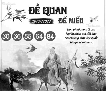 ĐỀ QUAN ĐẾ MIẾU 20/07/2023