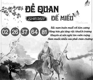 ĐỀ QUAN ĐẾ MIẾU 22/07/2023