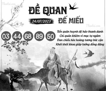 ĐỀ QUAN ĐẾ MIẾU 24/07/2023