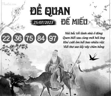 ĐỀ QUAN ĐẾ MIẾU 25/07/2023