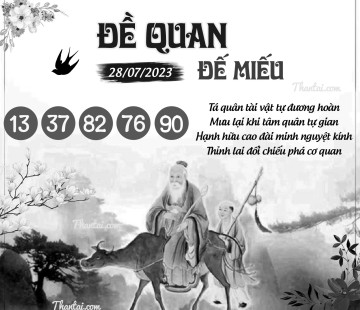 ĐỀ QUAN ĐẾ MIẾU 28/07/2023