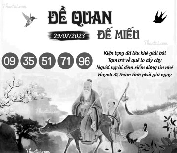 ĐỀ QUAN ĐẾ MIẾU 29/07/2023