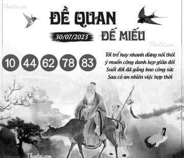 ĐỀ QUAN ĐẾ MIẾU 30/07/2023