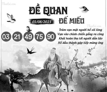 ĐỀ QUAN ĐẾ MIẾU 01/08/2023