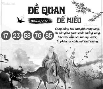 ĐỀ QUAN ĐẾ MIẾU 04/08/2023