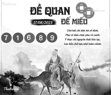 ĐỀ QUAN ĐẾ MIẾU 17/08/2023