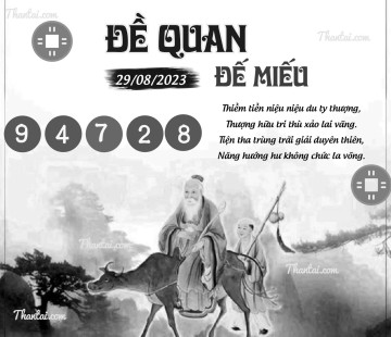 ĐỀ QUAN ĐẾ MIẾU 29/08/2023