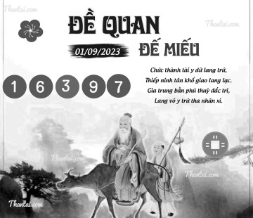 ĐỀ QUAN ĐẾ MIẾU 01/09/2023