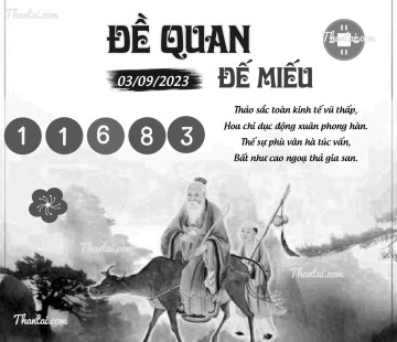 ĐỀ QUAN ĐẾ MIẾU 03/09/2023