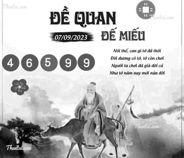 ĐỀ QUAN ĐẾ MIẾU 07/09/2023