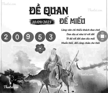 ĐỀ QUAN ĐẾ MIẾU 10/09/2023