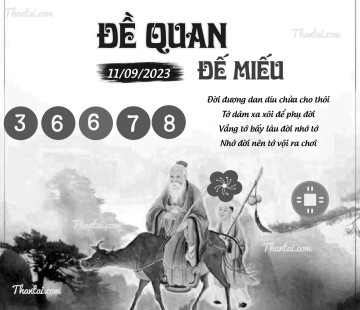 ĐỀ QUAN ĐẾ MIẾU 11/09/2023