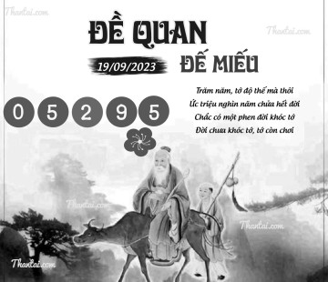 ĐỀ QUAN ĐẾ MIẾU 19/09/2023