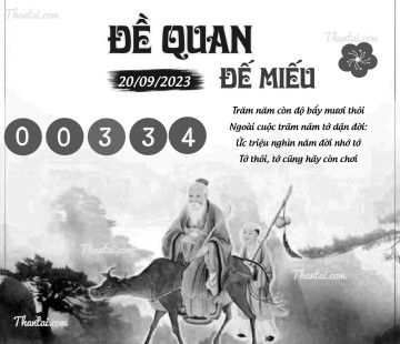 ĐỀ QUAN ĐẾ MIẾU 20/09/2023