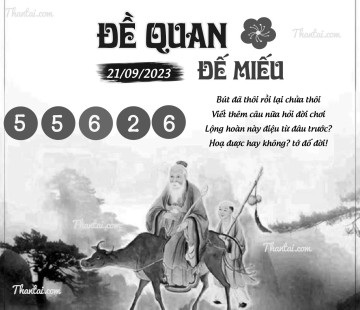 ĐỀ QUAN ĐẾ MIẾU 21/09/2023