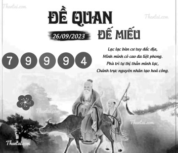 ĐỀ QUAN ĐẾ MIẾU 26/09/2023