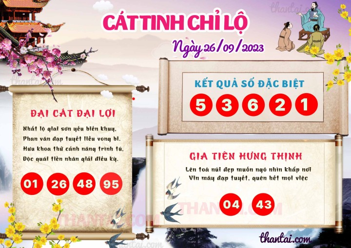 CÁT TINH CHỈ LỘ 11/09/2023