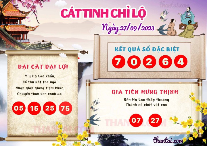 CÁT TINH CHỈ LỘ 12/09/2023