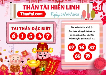 THẦN TÀI HIỂN LINH 27/09/2023