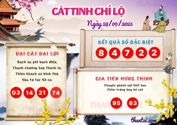 CÁT TINH CHỈ LỘ 28/09/2023