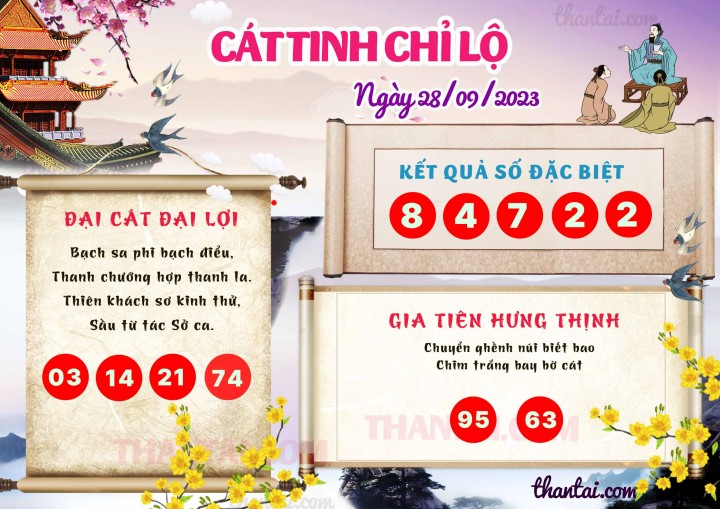 CÁT TINH CHỈ LỘ 13/09/2023
