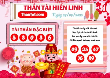 THẦN TÀI HIỂN LINH 28/09/2023