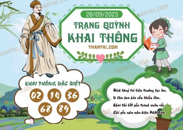 Trạng Quỳnh Khai Thông 28/09/2023