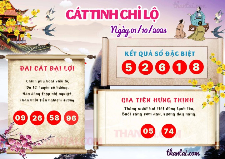 CÁT TINH CHỈ LỘ 16/09/2023