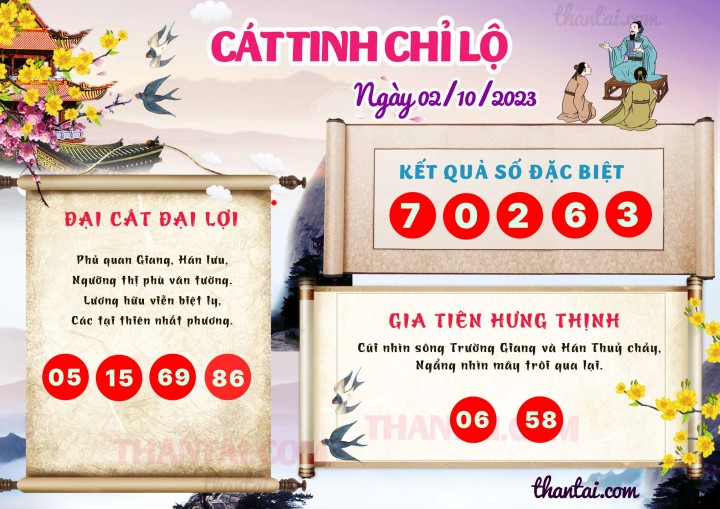 CÁT TINH CHỈ LỘ 17/09/2023