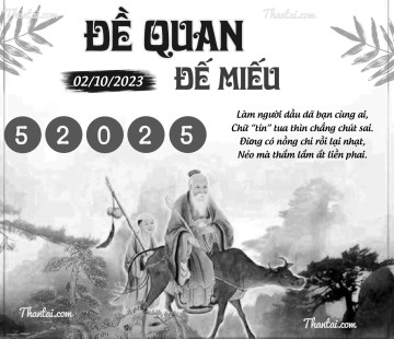 ĐỀ QUAN ĐẾ MIẾU 02/10/2023