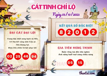 CÁT TINH CHỈ LỘ 03/10/2023