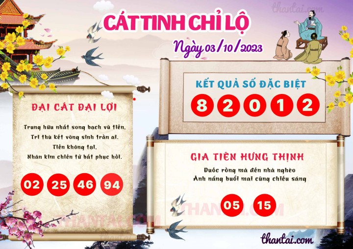 CÁT TINH CHỈ LỘ 18/09/2023