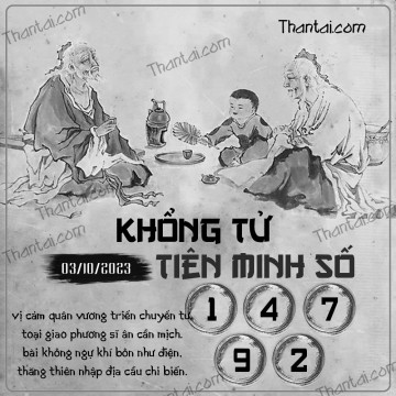 KHỔNG TỬ TIÊN MINH SỐ 03/10/2023