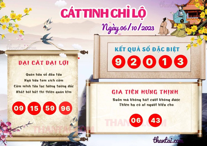CÁT TINH CHỈ LỘ 21/09/2023