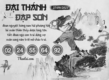 ĐẠI THÁNH ĐẠP SƠN 27/09/2023