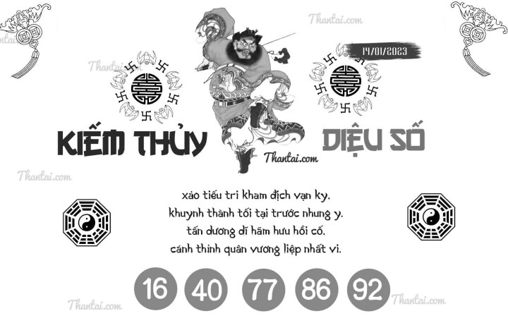 KIẾM THỦY DIỆU SỐ 01/01/2023