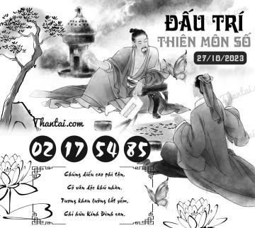 ĐẤU TRÍ THIÊN MÔN SỐ 27/10/2023